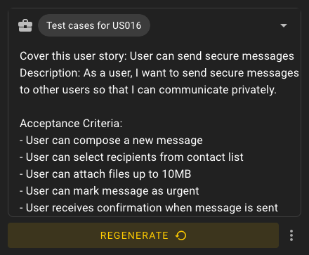 Prompt for user story