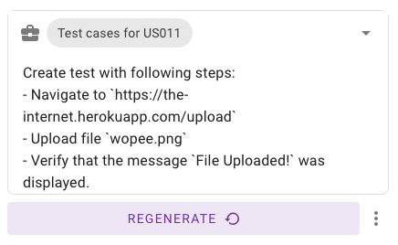 Generate test with prompt